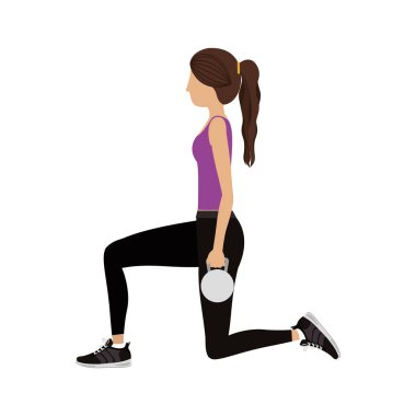 İzole kız egzersiz tasarım yapıyor