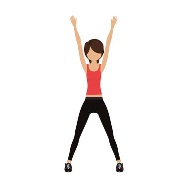 İzole kız egzersiz tasarım yapıyor