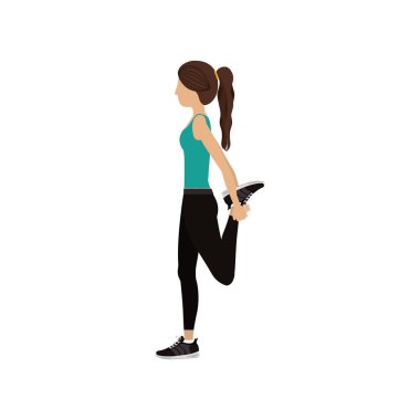 İzole kız egzersiz tasarım yapıyor