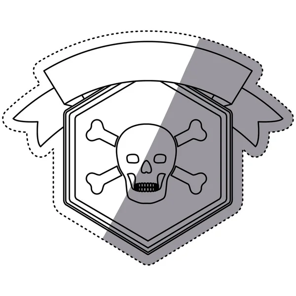 Skull and security system design — Stock Vector