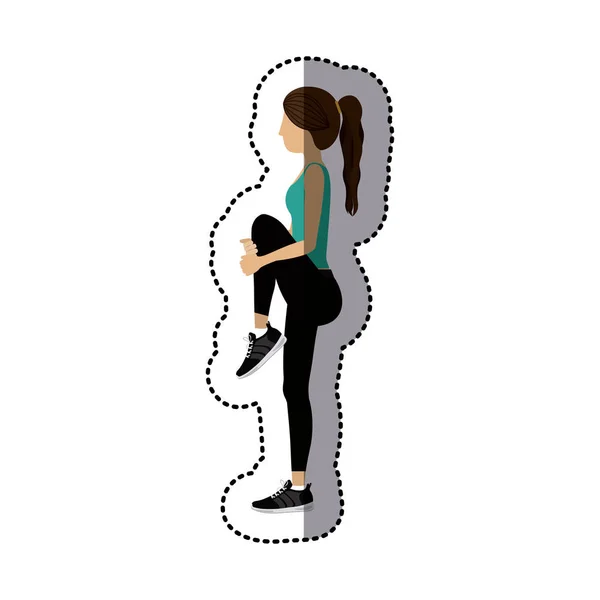 Isolated Girl doing exercise design — Stock Vector