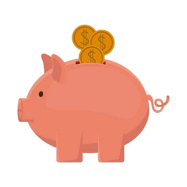 Geïsoleerde piggy ontwerp — Stockvector