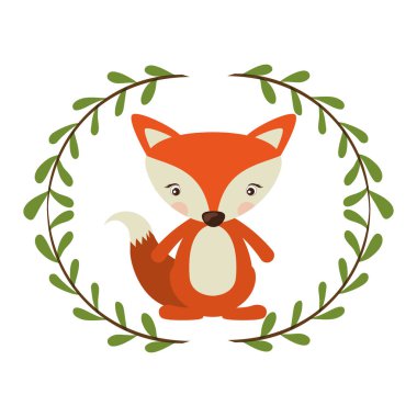 İzole fox karikatür tasarım