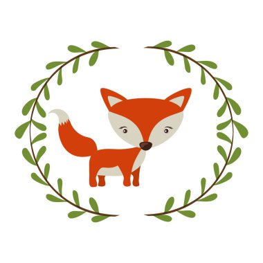 İzole fox karikatür tasarım