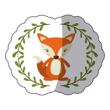 İzole fox karikatür tasarım