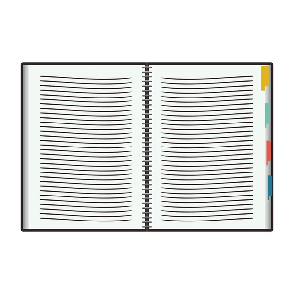 Design isolato del notebook — Vettoriale Stock