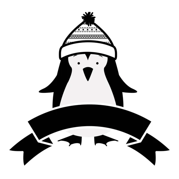 Pingüino aislado de diseño navideño — Vector de stock