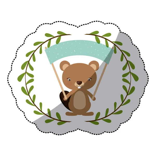 Geïsoleerde beaver cartoon design — Stockvector