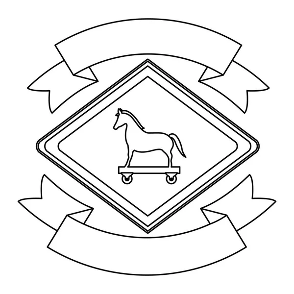 匹马的安全系统的设计 — 图库矢量图片
