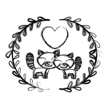 İzole Rakun karikatür tasarım