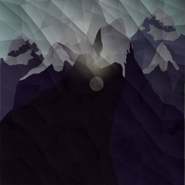 Poligonal ve manzara arka plan tasarımı