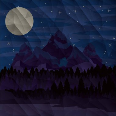 Poligonal ve manzara arka plan tasarımı