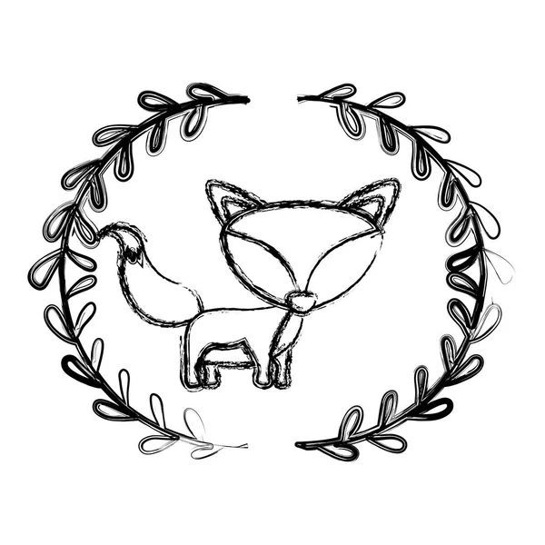 İzole fox karikatür tasarım — Stok Vektör