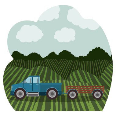 İzole çiftlik kamyon tasarım