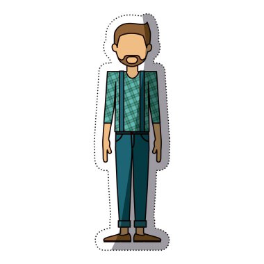 İzole hipster adam tasarım