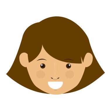 İzole kız çizgi film tasarım