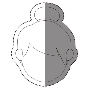 İzole kız baş tasarım