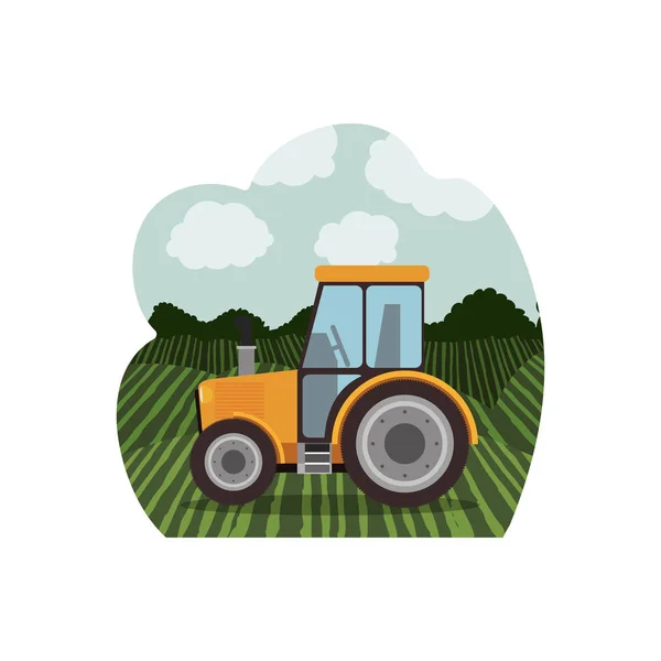 Diseño de tractor de granja aislado — Vector de stock