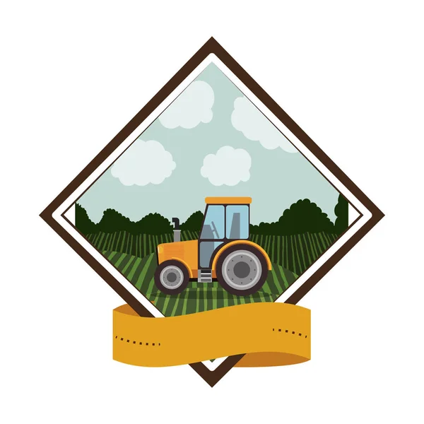 Isolated farm tractor design — Stock Vector
