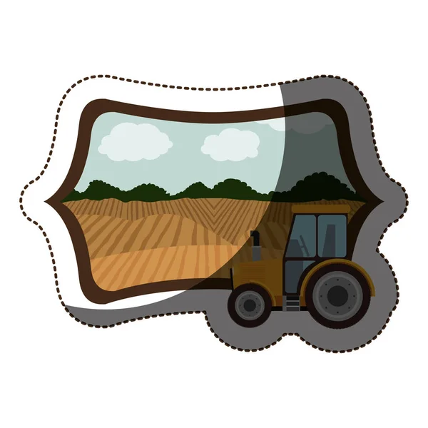 Conception de tracteur agricole isolé — Image vectorielle