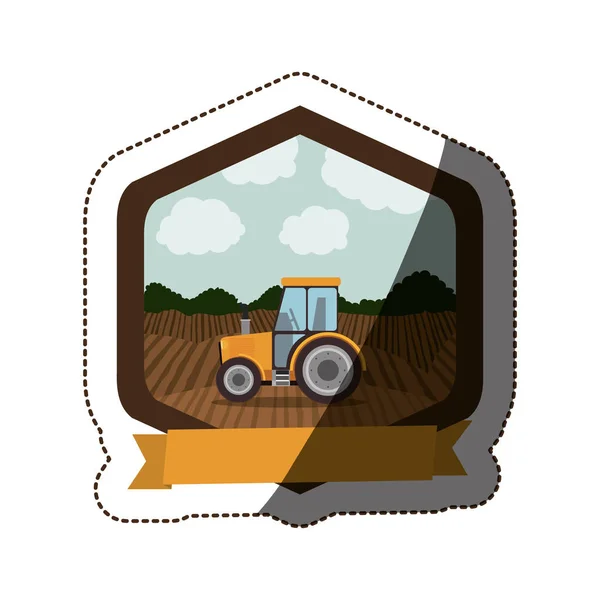 Conception de tracteur agricole isolé — Image vectorielle