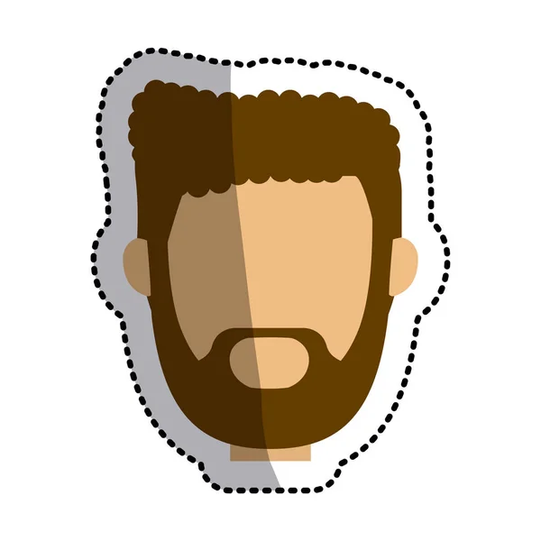 Homme isolé avec barbe design — Image vectorielle