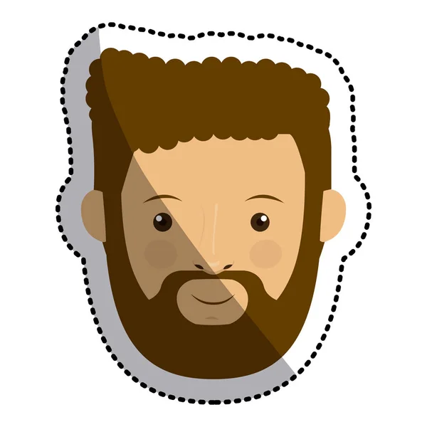 Hombre aislado con diseño de barba — Vector de stock