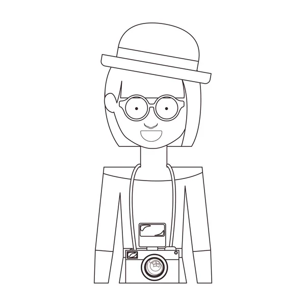 Design de menina hipster isolado —  Vetores de Stock