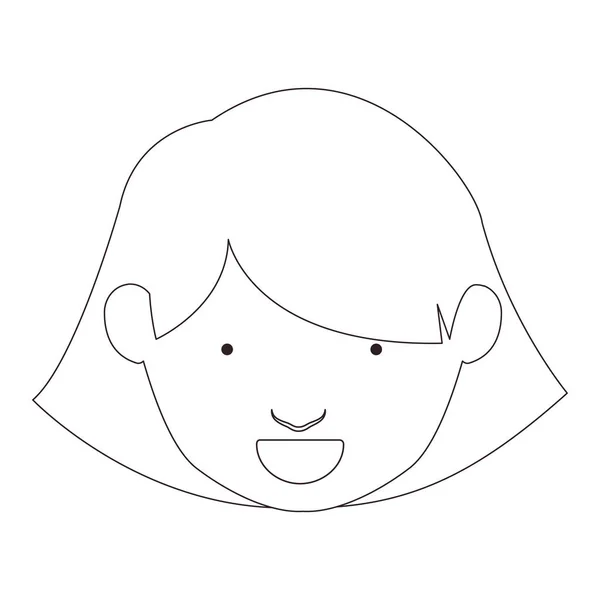 Изолированный дизайн головы девушки — стоковый вектор
