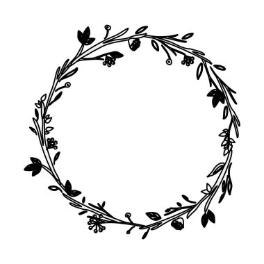 İzole yaprakları çelenk tasarım