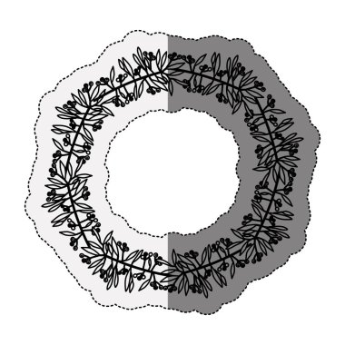 İzole yaprakları çelenk tasarım