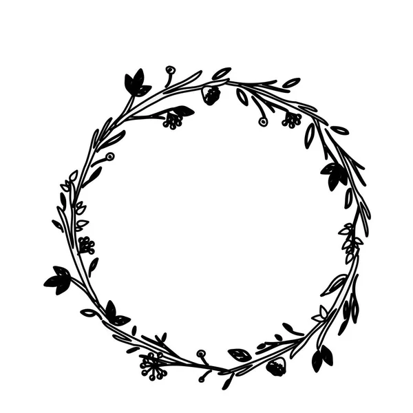 Disegno della corona di foglie isolate — Vettoriale Stock