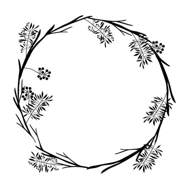 İzole yaprakları çelenk tasarım