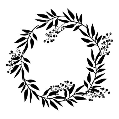 İzole yaprakları çelenk tasarım