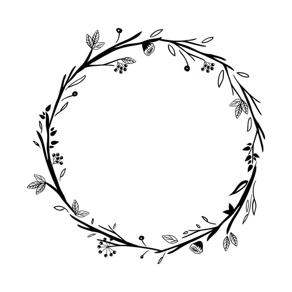 Isolated leaves wreath design — Stock Vector