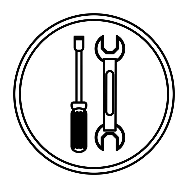 Isolierter Schraubenschlüssel und Schraubenzieher — Stockvektor