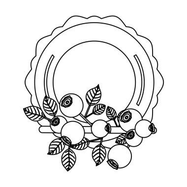 İzole yaban mersini meyve yaprakları tasarımı ile