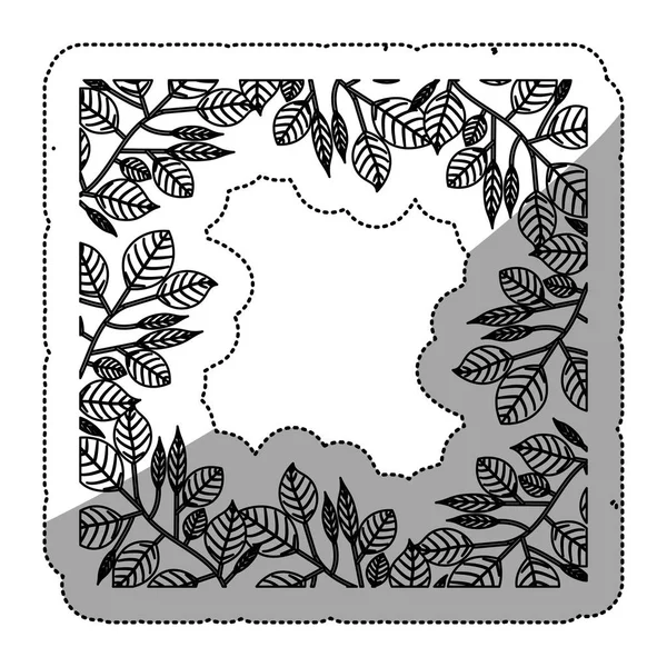 Diseño de marco de hojas aisladas — Vector de stock
