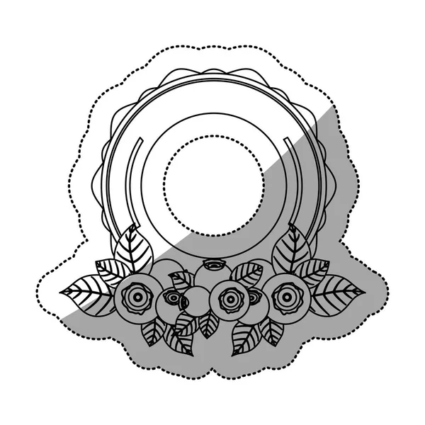 Frutto di mirtillo isolato con disegno delle foglie — Vettoriale Stock