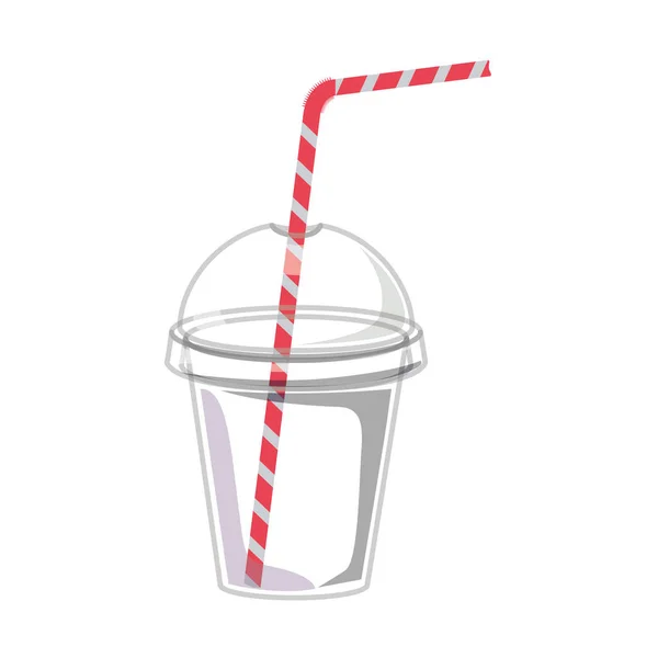 Verre avec design de paille à boire — Image vectorielle
