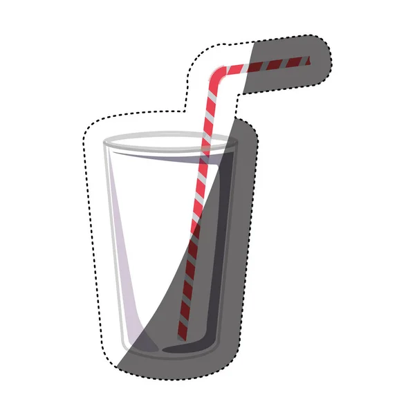 Bicchiere con disegno di paglia potabile — Vettoriale Stock