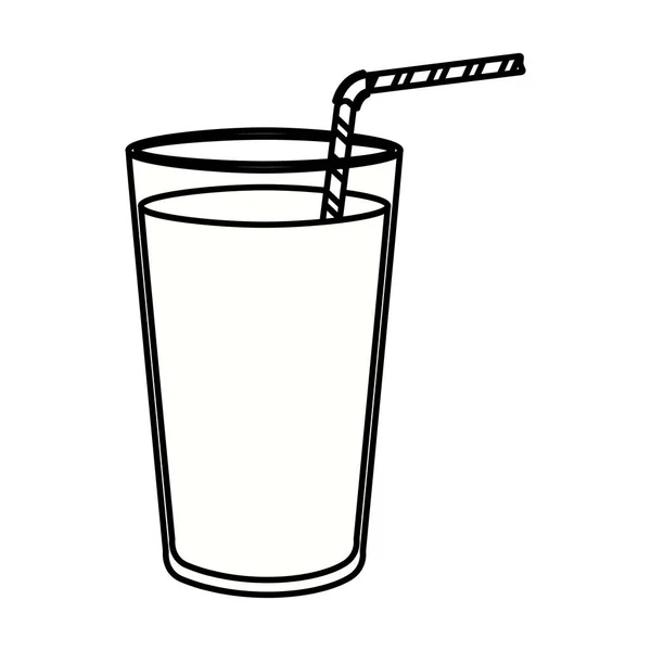 Kaca dengan desain jerami minum - Stok Vektor