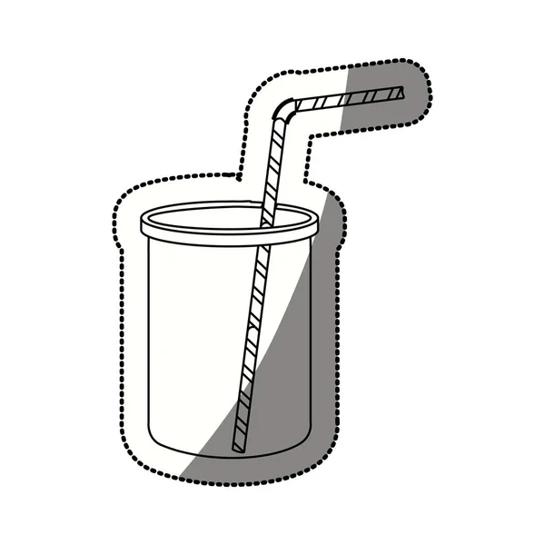 Ivóvíz szalma design üveg — Stock Vector