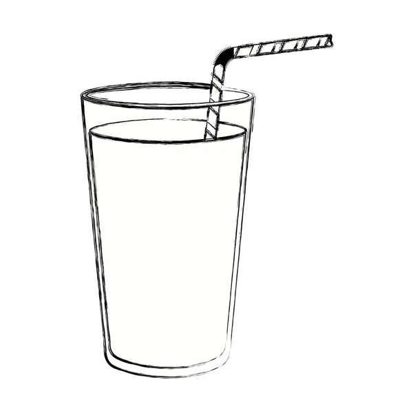 Glas mit Trinkhalm-Design — Stockvektor
