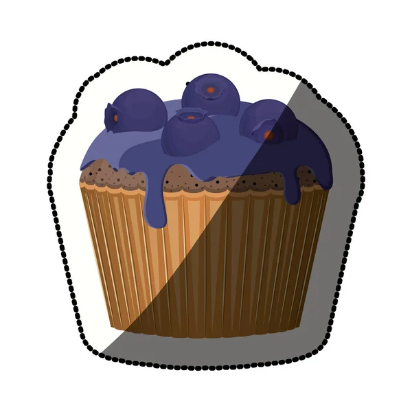 Isolierte Blaubeer-Cupcake-Design — Stockvektor