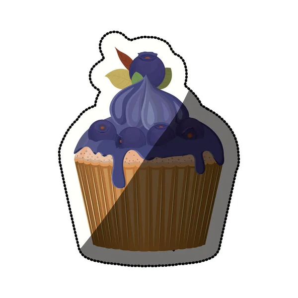 Design de cupcake de mirtilo isolado — Vetor de Stock