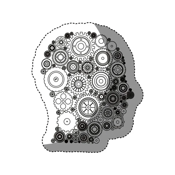 Gears and human head design — Stock Vector