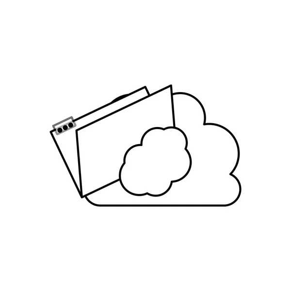 Изолированный дизайн файлов и облаков — стоковый вектор