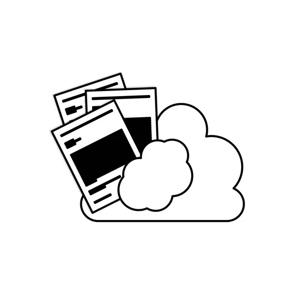 Pezzo isolato di carta e design cloud — Vettoriale Stock