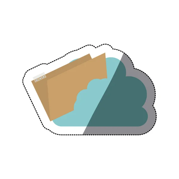 격리 된 파일 및 구름 디자인 — 스톡 벡터